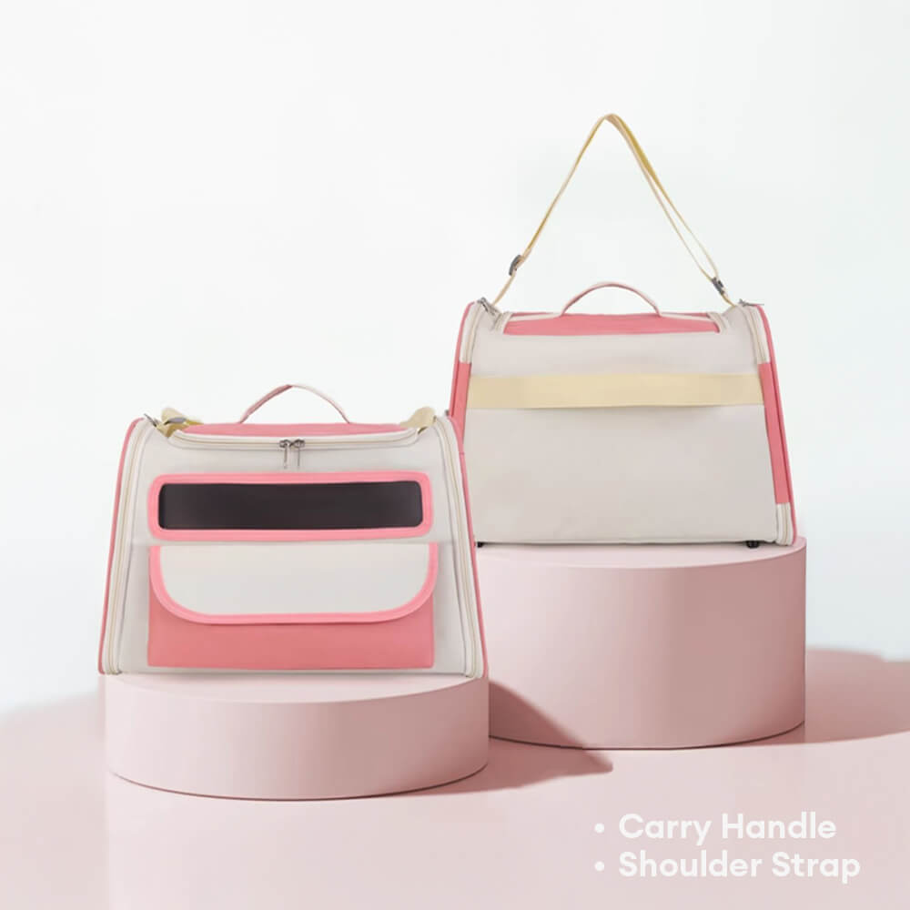 Colorblock Multi-Pocket Crossbody Handbag Cat Carrier Bag