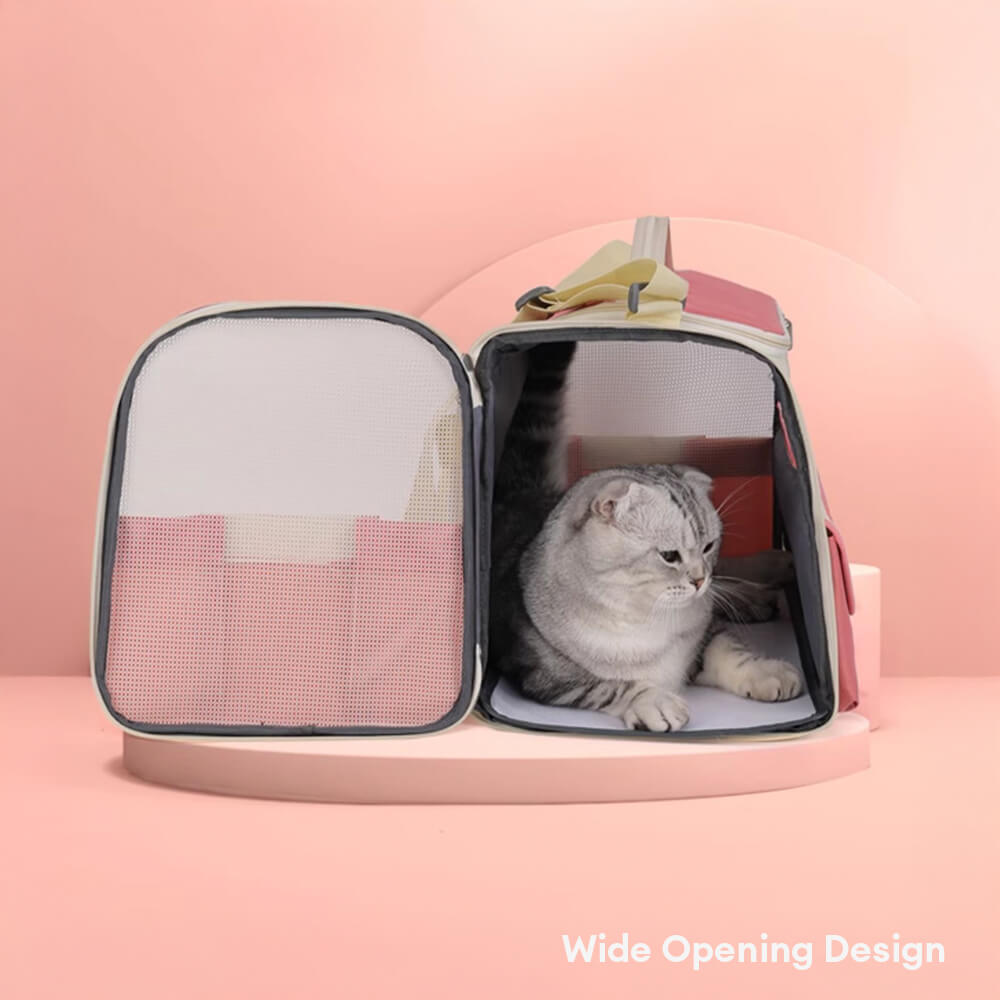 Colorblock Multi-Pocket Crossbody Handbag Cat Carrier Bag