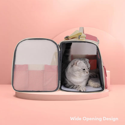 Colorblock Multi-Pocket Crossbody Handbag Cat Carrier Bag