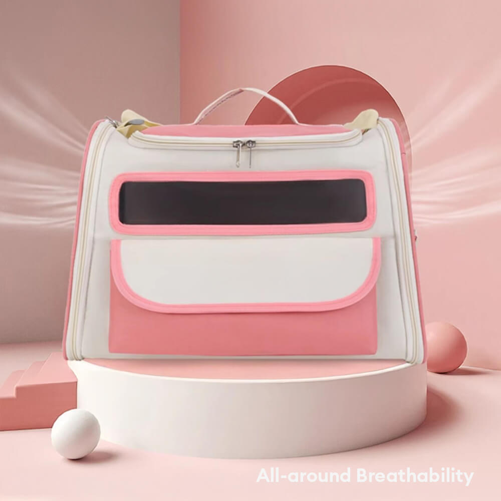 Colorblock Multi-Pocket Crossbody Handbag Cat Carrier Bag