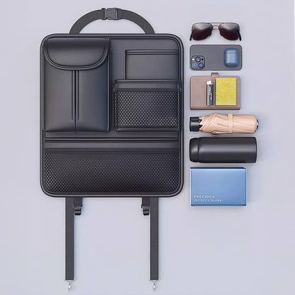 Classic Nappa Leather Car Seat Back Organizer – Sleek & Practical Storage Solution