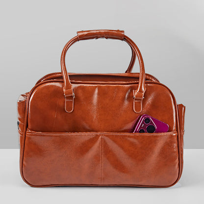 Faux Leather Portable Car Console Pet Carrier Bag for Small Dogs