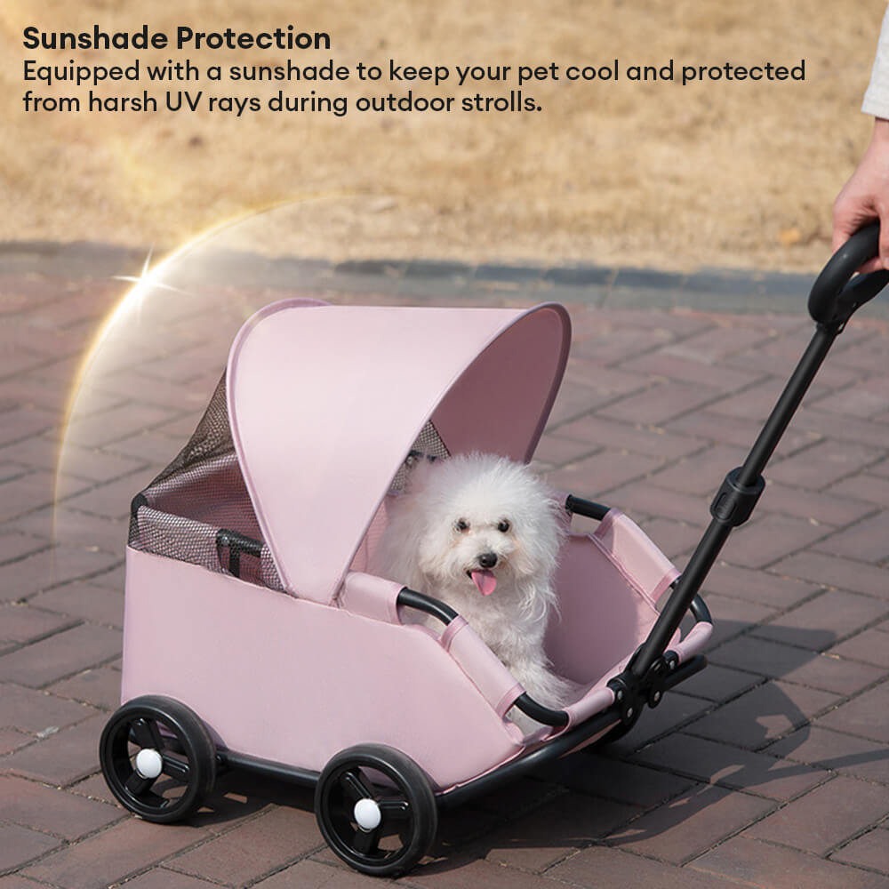 Lightweight Compact Foldable Small Dogs Pet Stroller with Sunshade Canopy