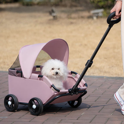 Lightweight Compact Foldable Small Dogs Pet Stroller with Sunshade Canopy