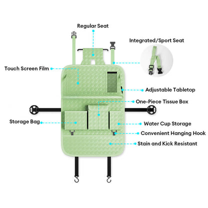 Woven Eco-Friendly Car Back Seat Foldable Storage Hanging Bag with Tray Table