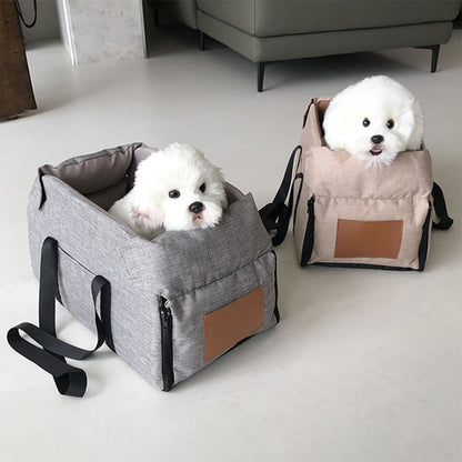 Non-Slip Detachable Contrast Color Cat & Dog Car Seat Bed