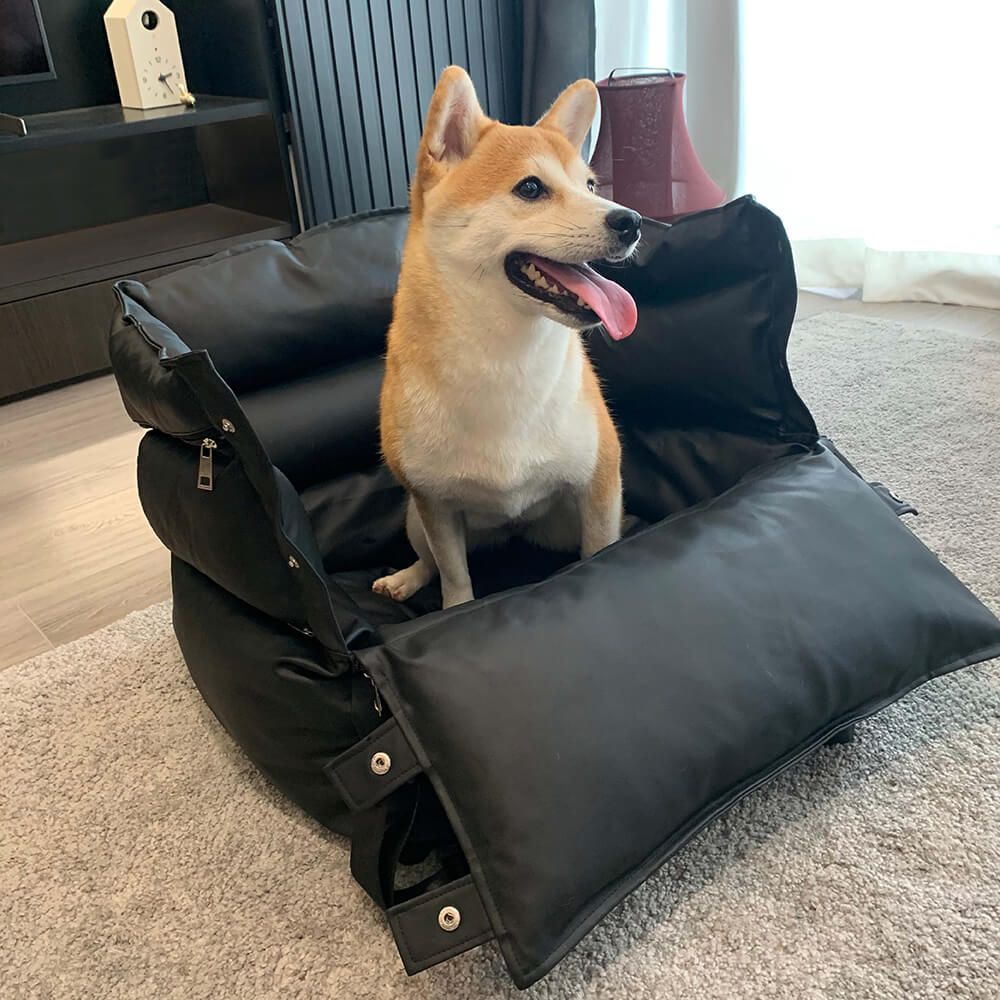 풀가죽 반려견용 자동차 시트 침대 - 포트