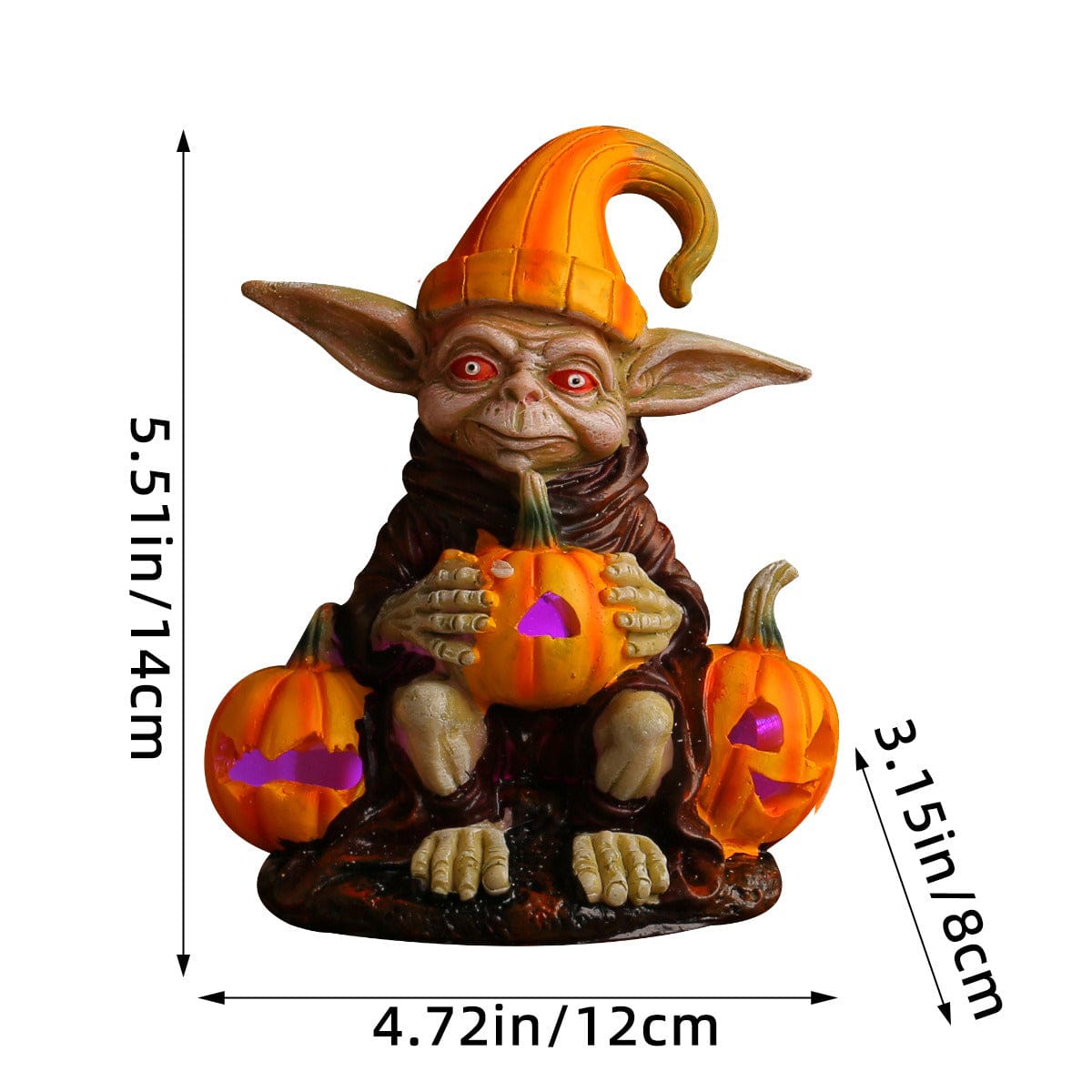 Ghoulie Halloween Resin Statue with Pumpkin Lamp | BUY 1 GET 1 FREE