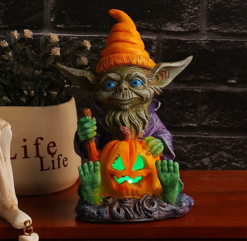 Ghoulie Halloween Resin Statue with Pumpkin Lamp | BUY 1 GET 1 FREE