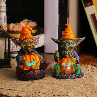 Ghoulie Halloween Resin Statue with Pumpkin Lamp | BUY 1 GET 1 FREE