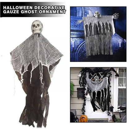 Wraithskull Halloween Hanging Ghost Skull with Gauze