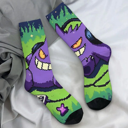 Colorful Gengar socks in many colorful designs