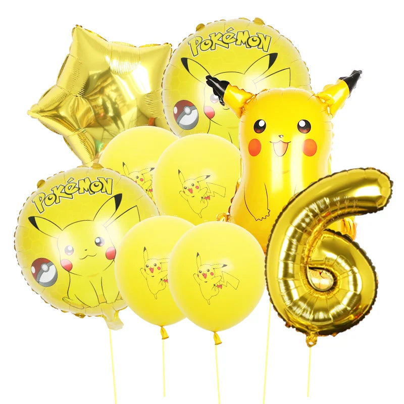 Bulbasaur, Schiggy, Charmander or Pikachu Balloons Birthday Decoration