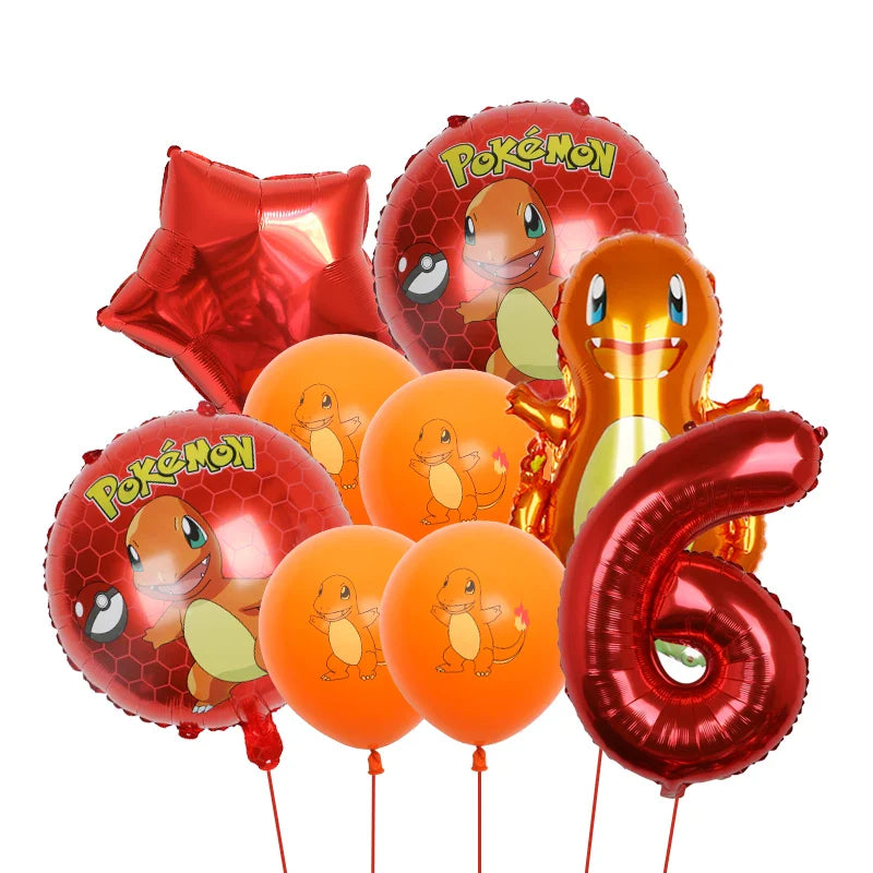 Bulbasaur, Schiggy, Charmander or Pikachu Balloons Birthday Decoration