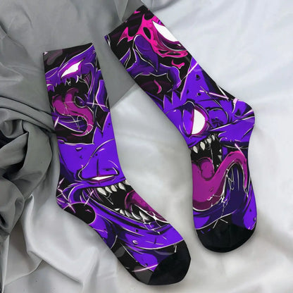 Colorful Gengar socks in many colorful designs