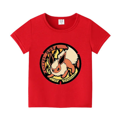 Colorful children's T-shirts with Pokemon motifs