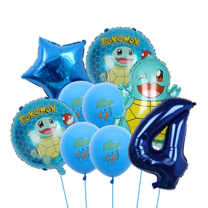 Bulbasaur, Schiggy, Charmander or Pikachu Balloons Birthday Decoration