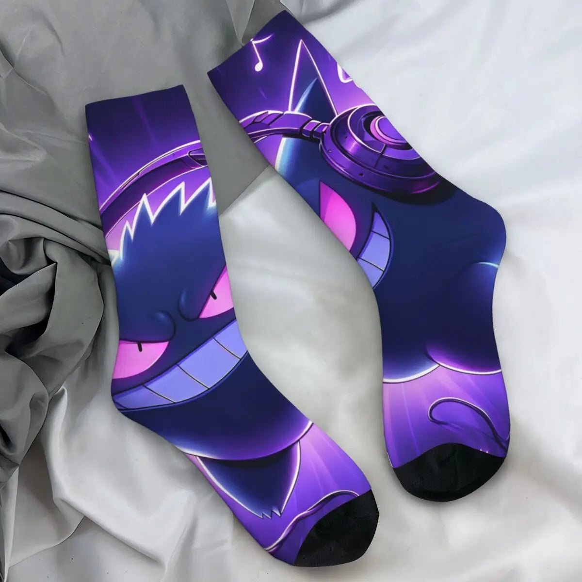 Colorful Gengar socks in many colorful designs