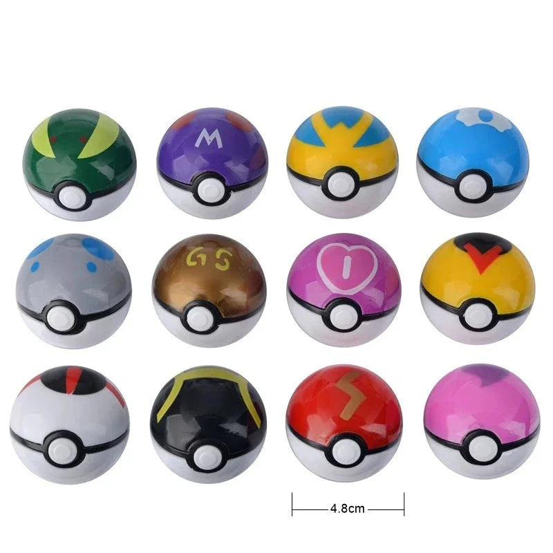 Set of 12 Pokeballs with figures (random selection)