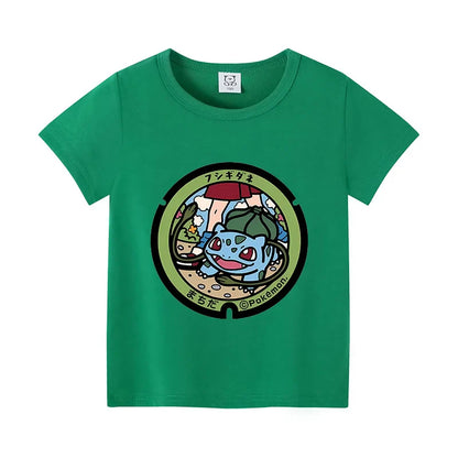 Colorful children's T-shirts with Pokemon motifs