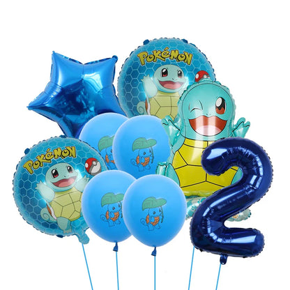 Bulbasaur, Schiggy, Charmander or Pikachu Balloons Birthday Decoration