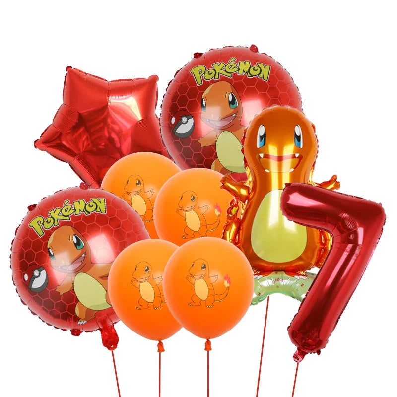 Bulbasaur, Schiggy, Charmander or Pikachu Balloons Birthday Decoration