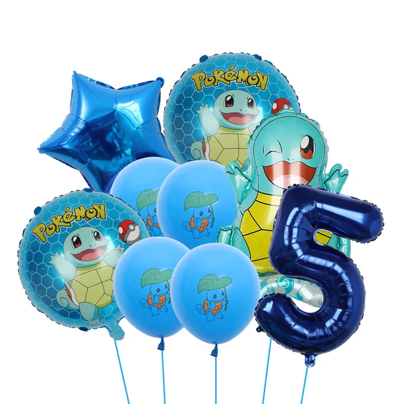 Bulbasaur, Schiggy, Charmander or Pikachu Balloons Birthday Decoration