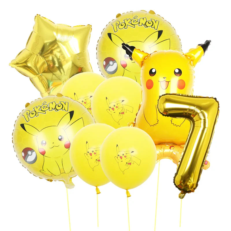 Bulbasaur, Schiggy, Charmander or Pikachu Balloons Birthday Decoration