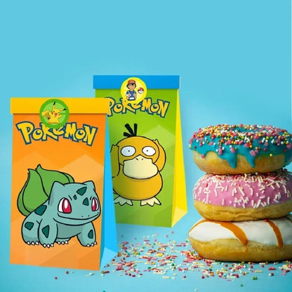 12 pcs. Colorful Pokemon gift bags for sweets etc.