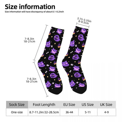 Colorful Gengar socks in many colorful designs
