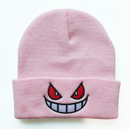 Gengar Embroidered Knit Beanie – Warm & Stylish