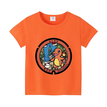 Colorful children's T-shirts with Pokemon motifs