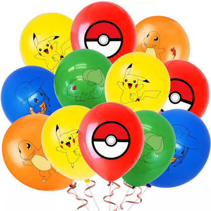 Colorful balloons (12 or 24 pcs.) for the Pokemon birthday party