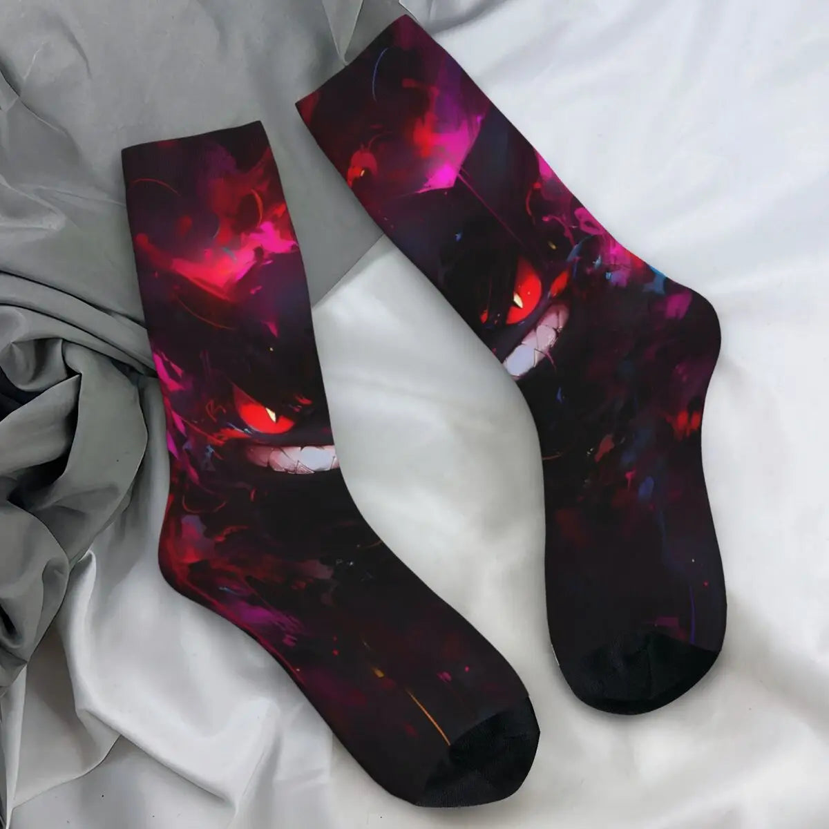 Colorful Gengar socks in many colorful designs