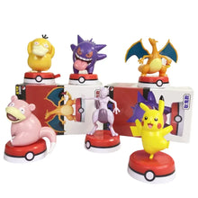 Set of 6 Pokemon figures toys with Pikachu, Mewtwo, Charizard, Enton, Gengr and Flegmon