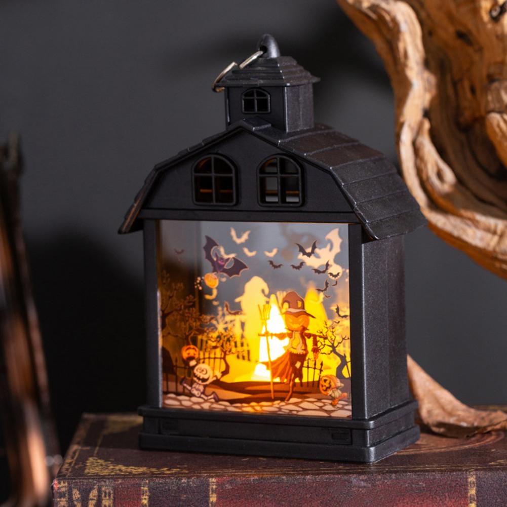 Illuminova Vintage Halloween Lantern with Flameless Candle – Set of 4