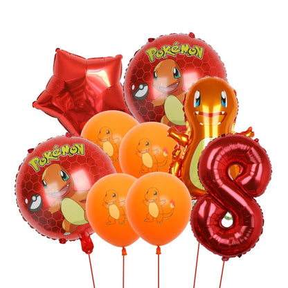 Bulbasaur, Schiggy, Charmander or Pikachu Balloons Birthday Decoration