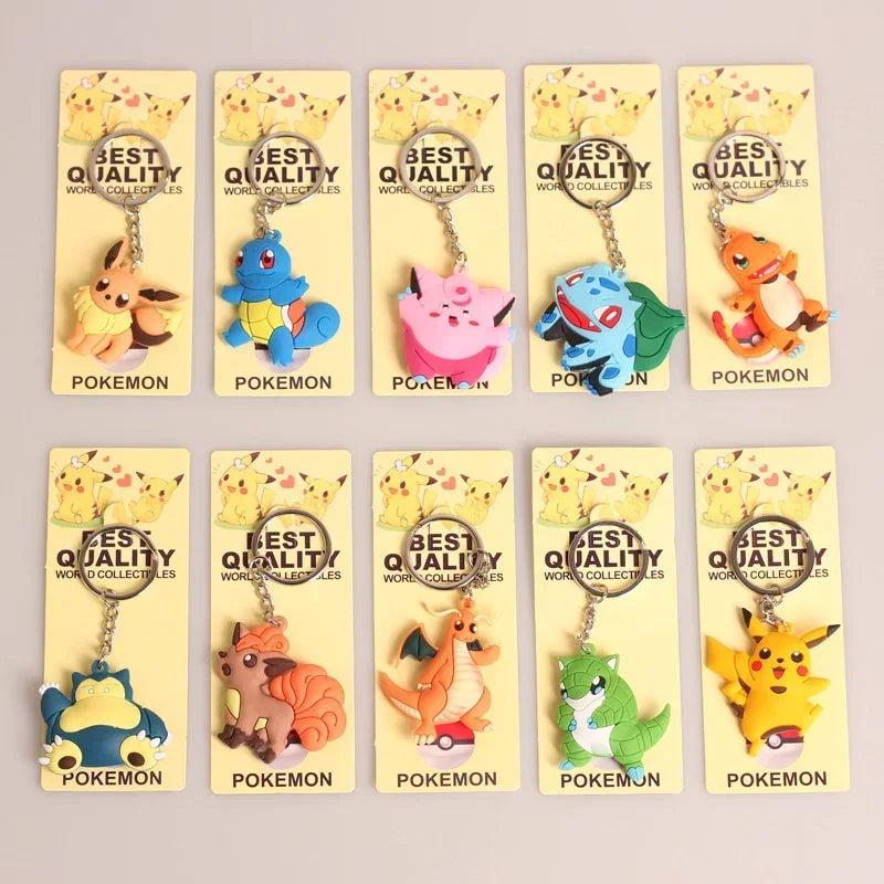 10 pcs. Pokemon keychains in a value set