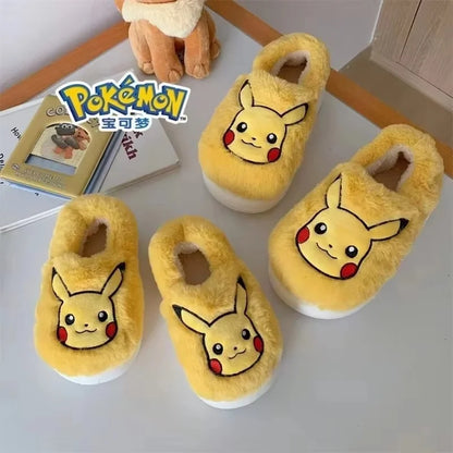 Fluffy Eevee, Bulbasaur, Pikachu Children's Slippers
