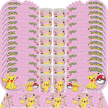Blue or Pink Pokemon Birthday Party Party Sets