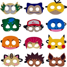 Set of 12 Pokemon masks for birthdays, carnival, Mardi Gras etc.