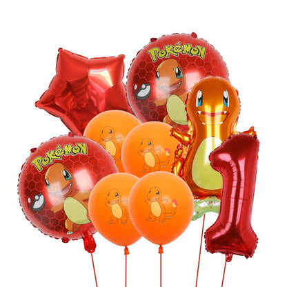 Bulbasaur, Schiggy, Charmander or Pikachu Balloons Birthday Decoration