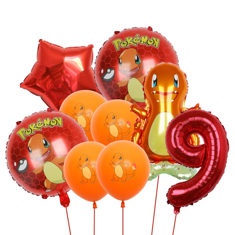 Bulbasaur, Schiggy, Charmander or Pikachu Balloons Birthday Decoration