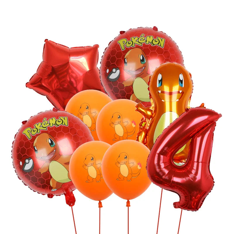 Bulbasaur, Schiggy, Charmander or Pikachu Balloons Birthday Decoration