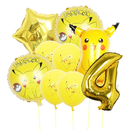Bulbasaur, Schiggy, Charmander or Pikachu Balloons Birthday Decoration
