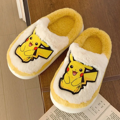 Fluffy Eevee, Bulbasaur, Pikachu Children's Slippers