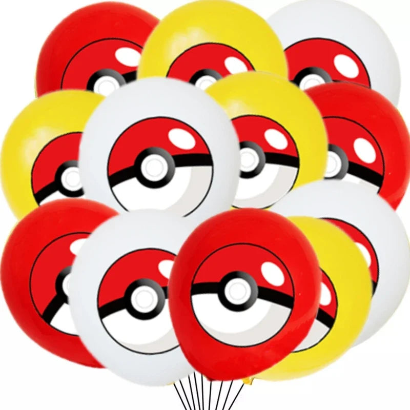 Colorful balloons (12 or 24 pcs.) for the Pokemon birthday party