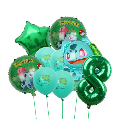 Bulbasaur, Schiggy, Charmander or Pikachu Balloons Birthday Decoration