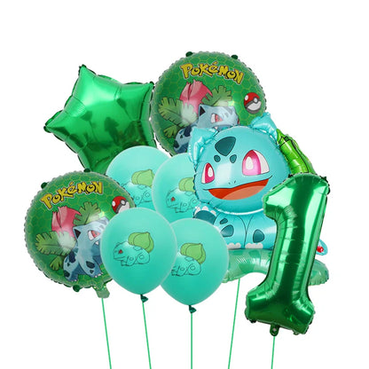 Bulbasaur, Schiggy, Charmander or Pikachu Balloons Birthday Decoration