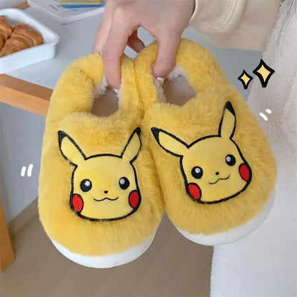Fluffy Eevee, Bulbasaur, Pikachu Children's Slippers